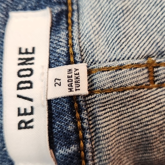 REDONE 90's High Rise Ankle Cropped Jeans in Dusk Destroy - Picture 6 of 9